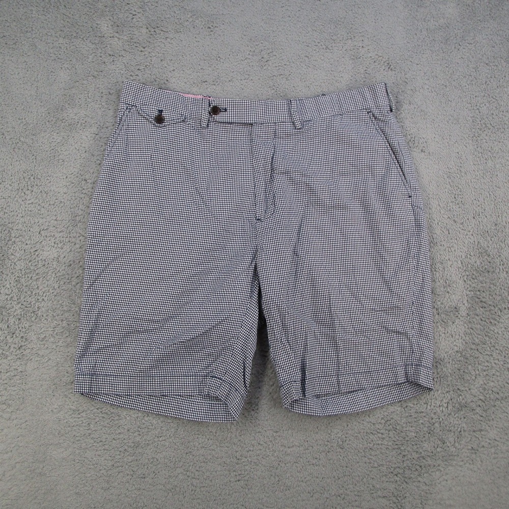 Polo Golf Ralph Lauren Shorts Mens 38 Blue Gingham Plaid Cotton Flat Front Y2K